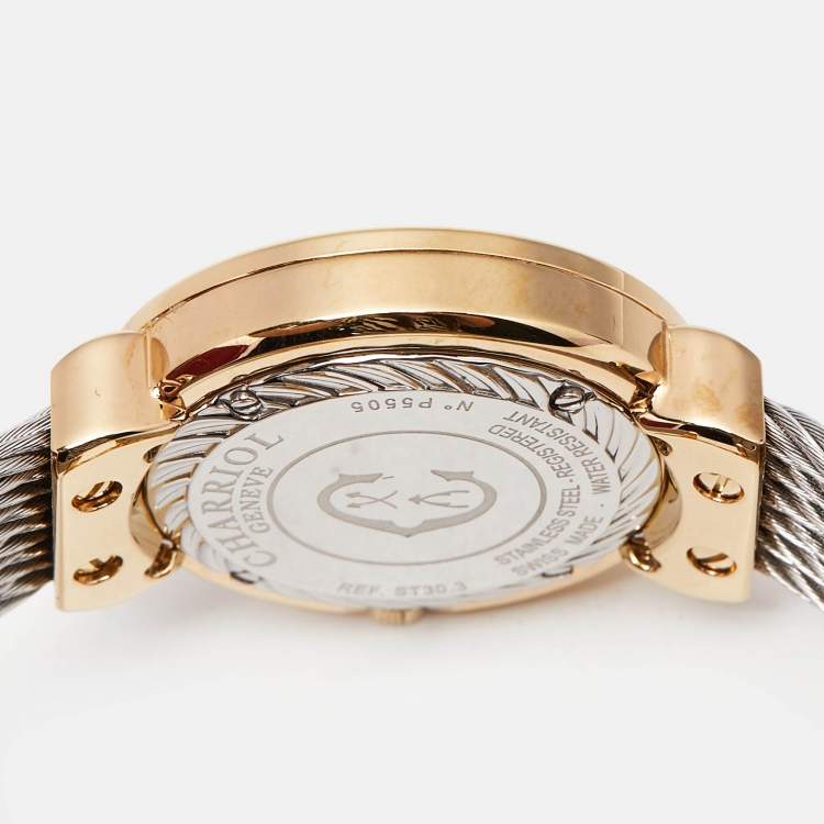 مملوكة مسبقًا Charriol Mother Of Pearl Two-Tone Stainless Steel ST-Tropez ST30.3 Women's Wristwatch 30 mm