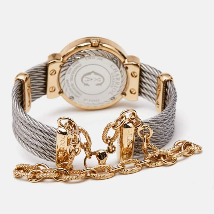 مملوكة مسبقًا Charriol Mother Of Pearl Two-Tone Stainless Steel ST-Tropez ST30.3 Women's Wristwatch 30 mm