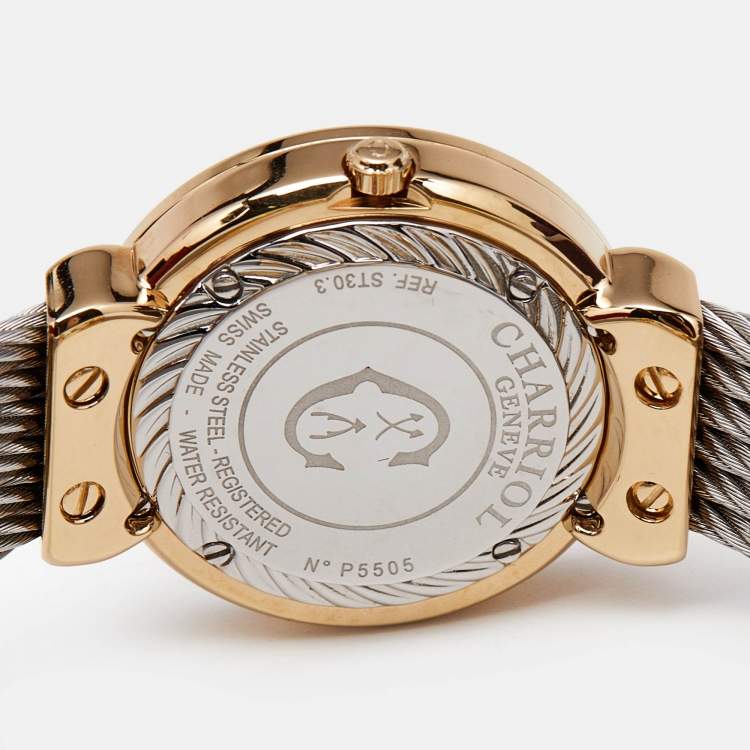 مملوكة مسبقًا Charriol Mother Of Pearl Two-Tone Stainless Steel ST-Tropez ST30.3 Women's Wristwatch 30 mm