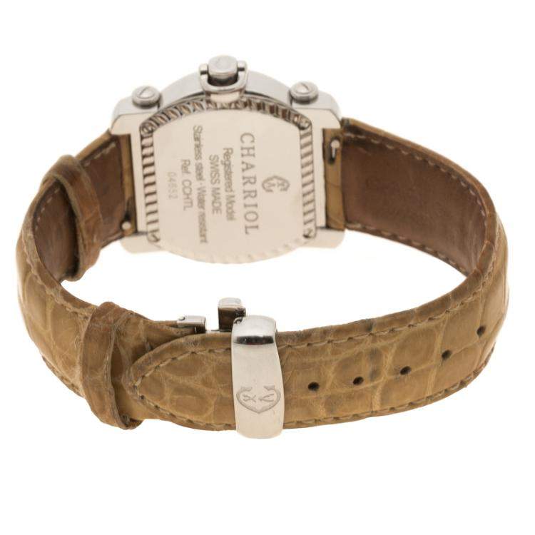 Pre Owned Charriol Silver Stainless Steel Actor Women's Wristwatch 35 mm