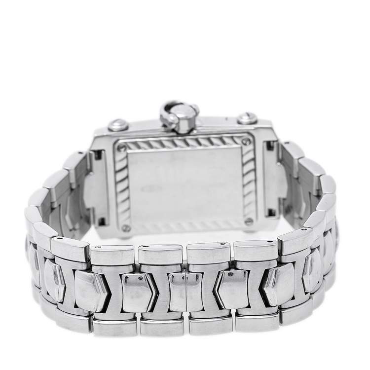 Pre Owned Charriol Silver Stainless Steel Diamonds Colvmbvs CCSTRH Women's Wristwatch 25 mm