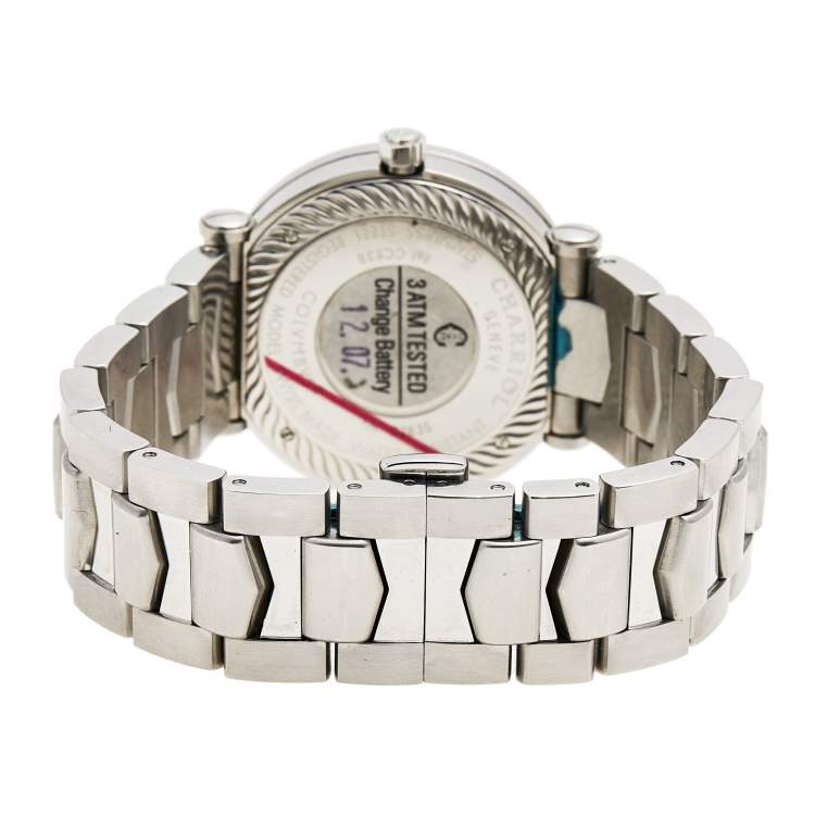 Pre Owned Charriol Pink Stainless Steel Diamonds Colvmbvs CCR38 Women's Wristwatch 38 mm