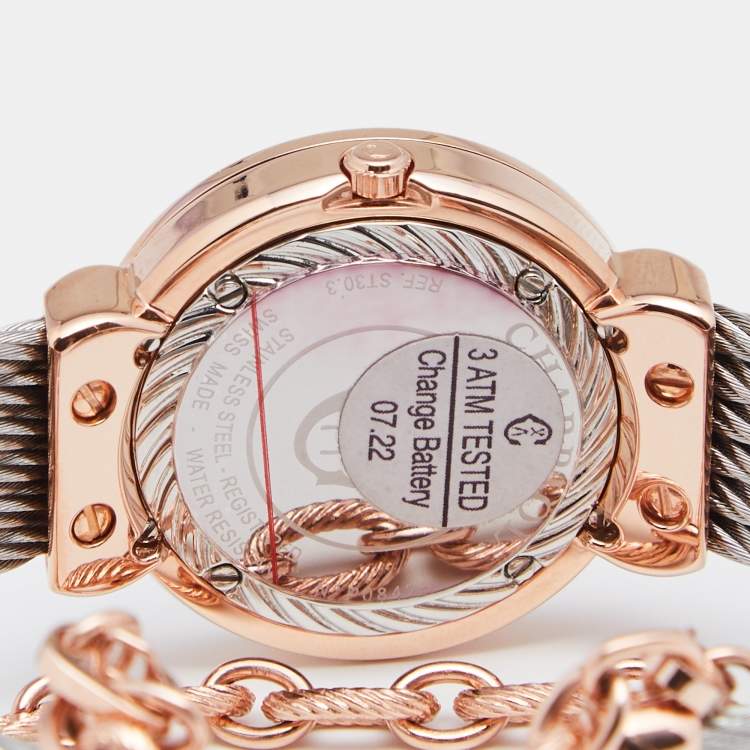 Pre Owned Charriol Mother of Pearl Two Tone Stainless Steel St. Tropez ST30CP1.560.023 Women's Wristwatch 30 mm