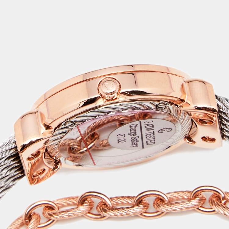 Pre Owned Charriol Mother of Pearl Two Tone Stainless Steel St. Tropez ST30CP1.560.023 Women's Wristwatch 30 mm