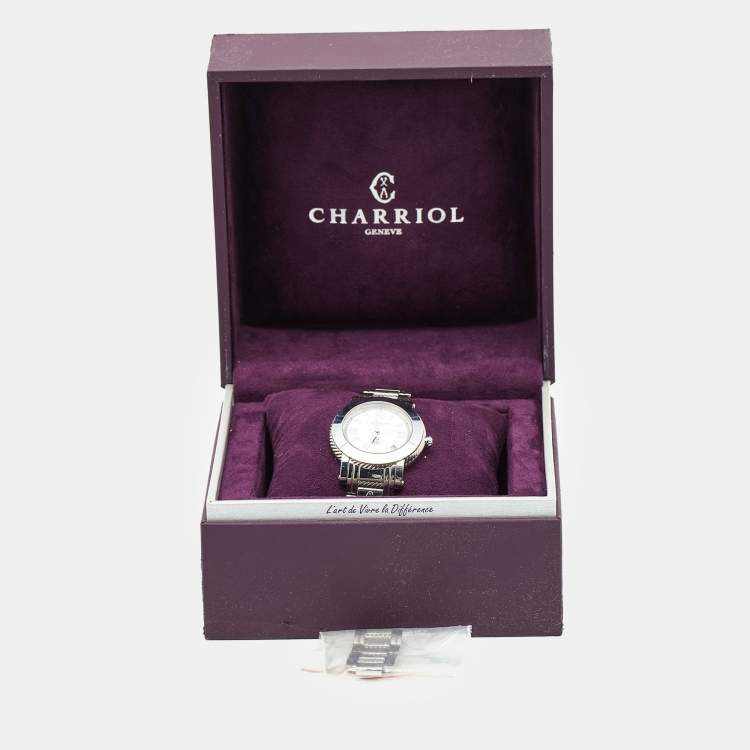 Pre Owned Charriol Silver Stainless Steel Parisii P33 Women's Wristwatch 33MM