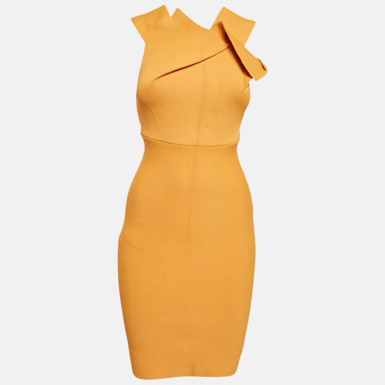 مملوكة مسبقًا Roland Mouret Coral Orange Jersey Bodycon Mini Dress S