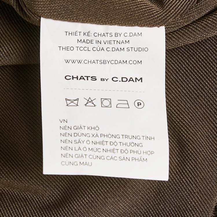 Pre Owned Chat's by C.Dam Brown Jersey Ruche Bodysuit S