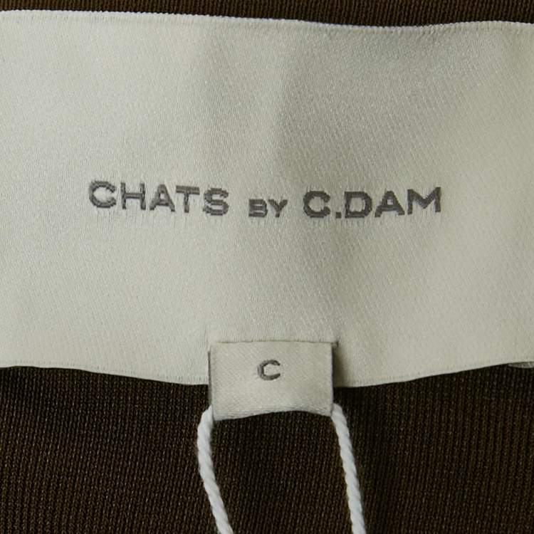 Pre Owned Chat's by C.Dam Brown Jersey Ruche Maxi Skirt S