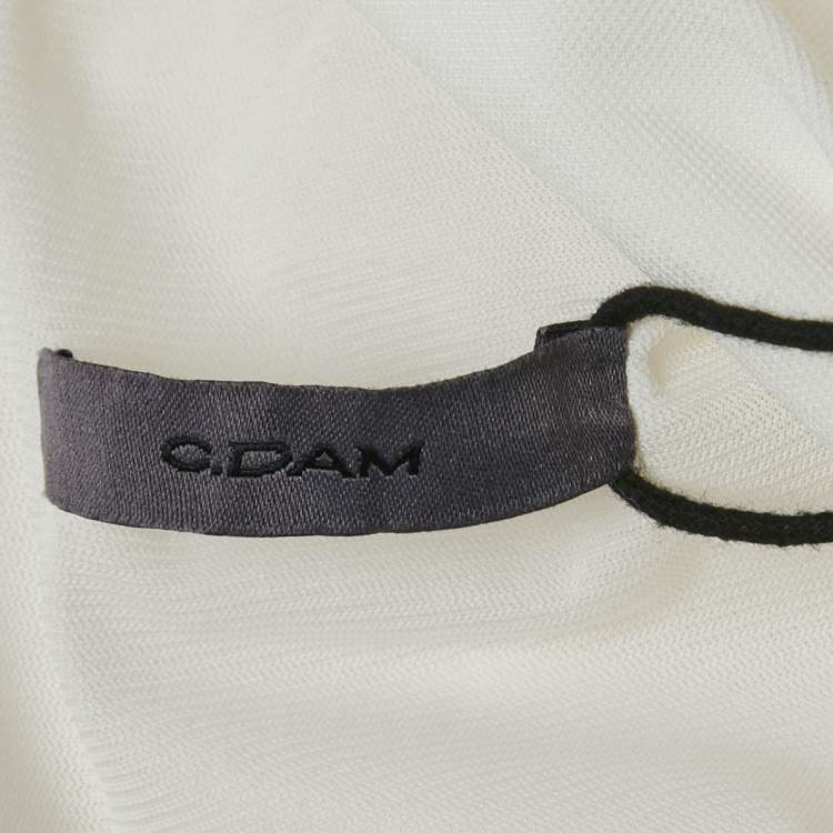 Pre Owned CHATS By C.Dam White Stretch Jersey Bubble Hem Mini Dress S