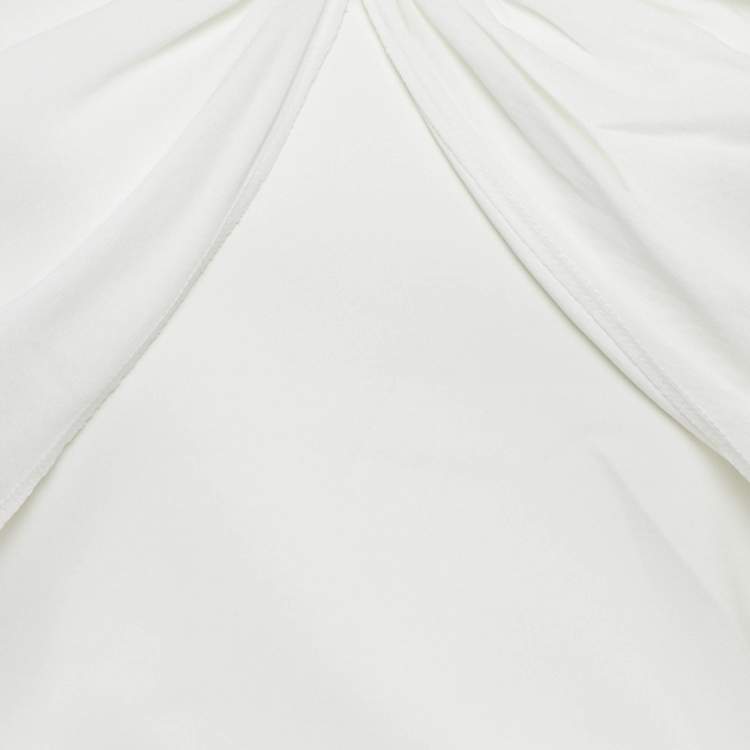 Pre Owned CHATS By C.Dam White Stretch Jersey Bubble Hem Mini Dress S