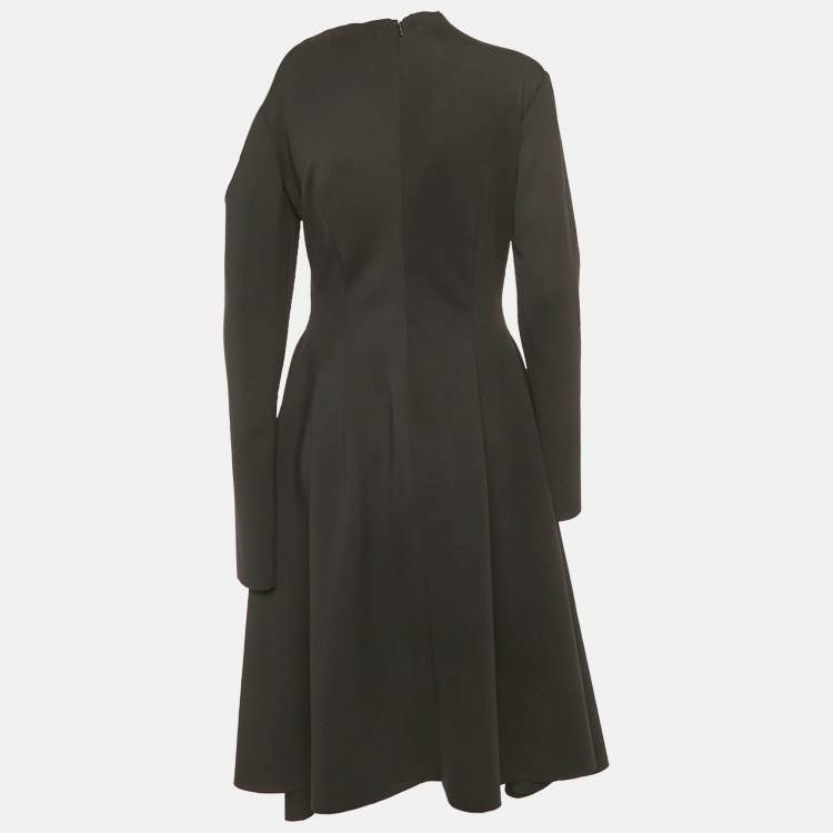 Pre Owned Chats By C.Dam Black Jersey Cut-Out Detail Midi Dress S