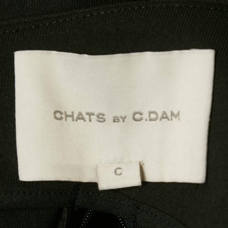 Pre Owned Chats By C.Dam Black Jersey One Shoulder Cut-Out Maxi Dress S 
