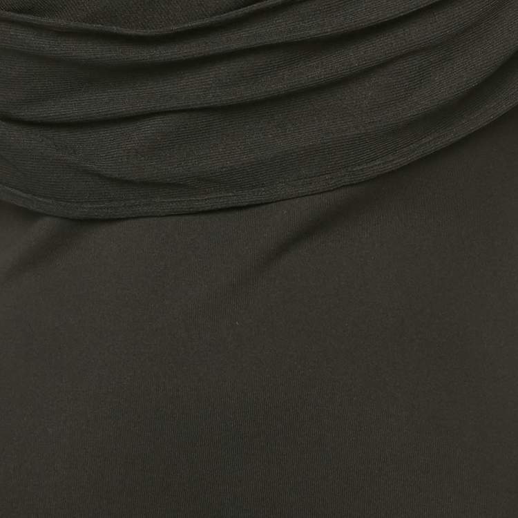 Pre Owned Chats By C.Dam Black Jersey One Shoulder Cut-Out Maxi Dress S 