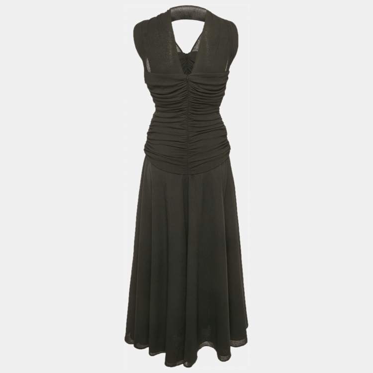 Pre Owned Chats By C.Dam Black Jersey Knit  Deema Al Asadi Midi Dress S