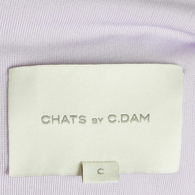 Pre Owned Chats By C.Dam Lavender Jersey Knit Ruched Serafina Maxi Dress S