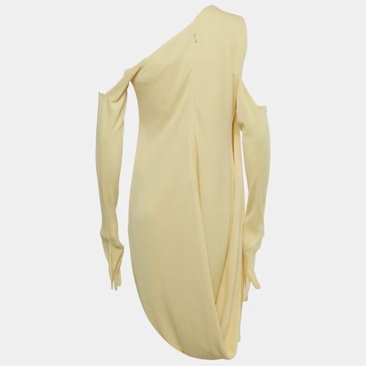Pre Owned Chats by c.dam Yellow Jersey Asymmetric Eileen Dress S