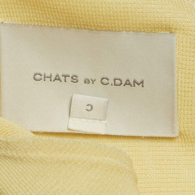 Pre Owned Chats by c.dam Yellow Jersey Asymmetric Eileen Dress S