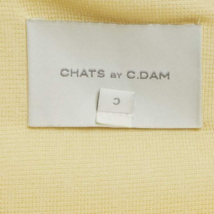Pre Owned Chats by c.dam Yellow Jersey Asymmetric Eileen Dress S