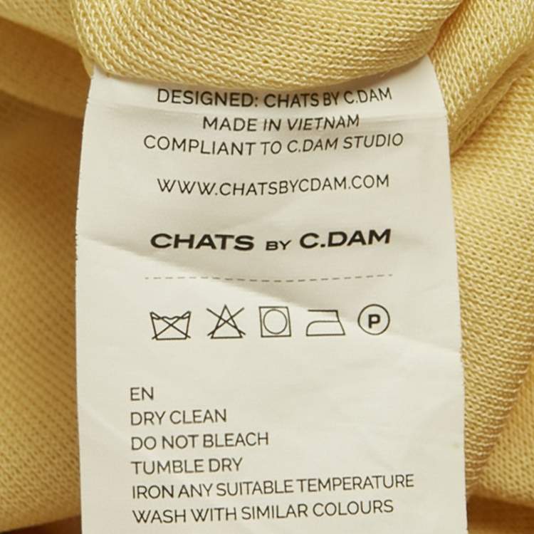 Pre Owned Chats by c.dam Yellow Jersey Asymmetric Eileen Dress S