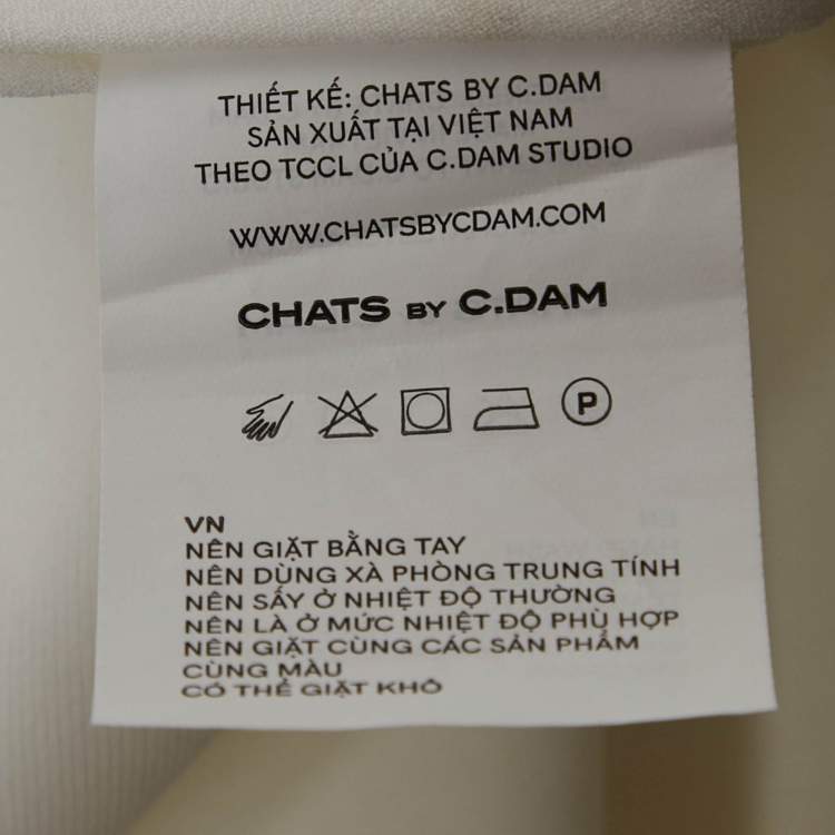 Pre Owned Chats by C.Dam White Jersey Dress and Cut-Out Skirt Set S