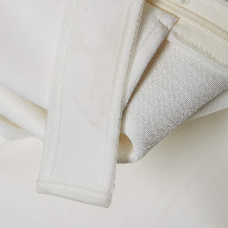 Pre Owned Chats by C.Dam White Jersey Dress and Cut-Out Skirt Set S