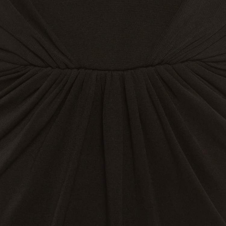 Pre Owned Chats By C.Dam Black Jersey Draped Serena Maxi Dress XS