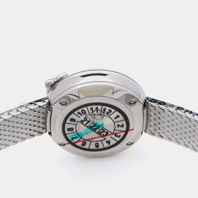 Pre Owned Chaumet Green Stainless Steel Diamond Hortensia Eden W83880-001 Women's Wristwatch 22 mm  