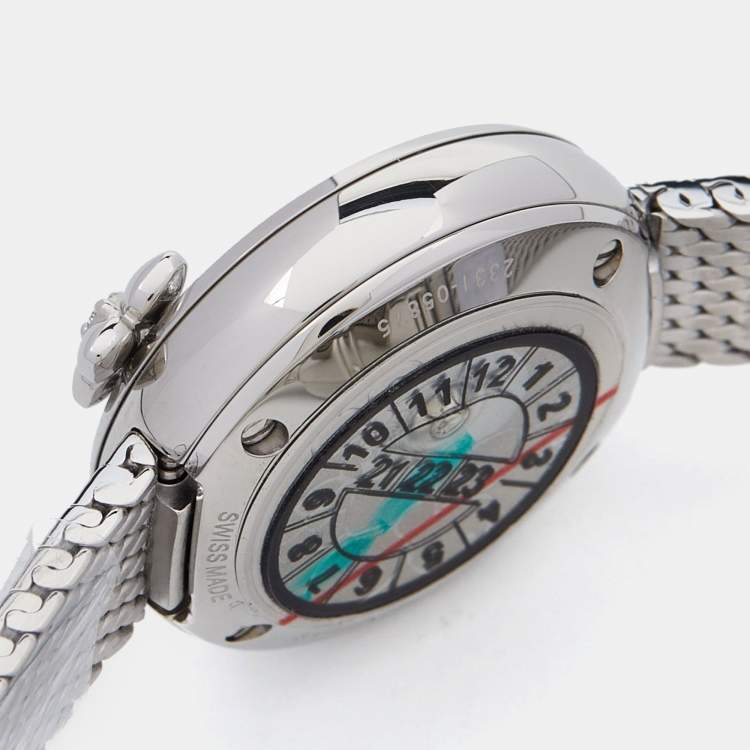 Pre Owned Chaumet Green Stainless Steel Diamond Hortensia Eden W83880-001 Women's Wristwatch 22 mm  