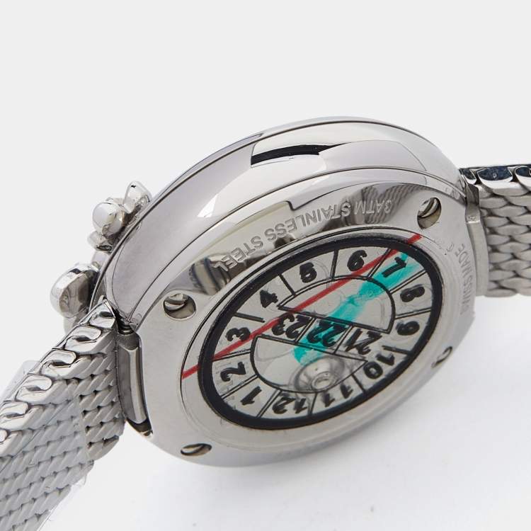 Pre Owned Chaumet Green Stainless Steel Diamond Hortensia Eden W83880-001 Women's Wristwatch 22 mm  
