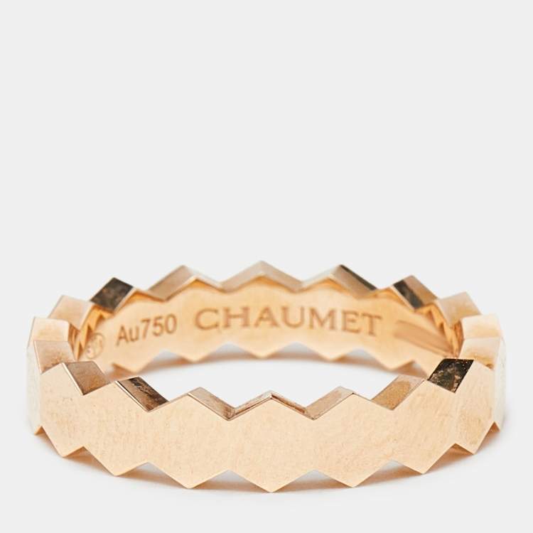 Pre Owned Chaumet Bee My Love 1 Diamond 18k Rose Gold Ring Size 50