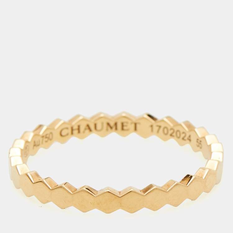 Pre Owned Chaumet Bee My Love 18k Yellow Gold Ring Size 55