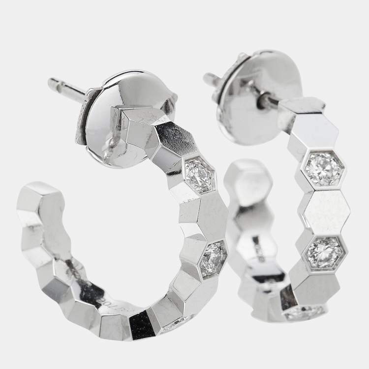 Pre Owned Chaumet Bee My Love Diamond 18k White Gold Earrings