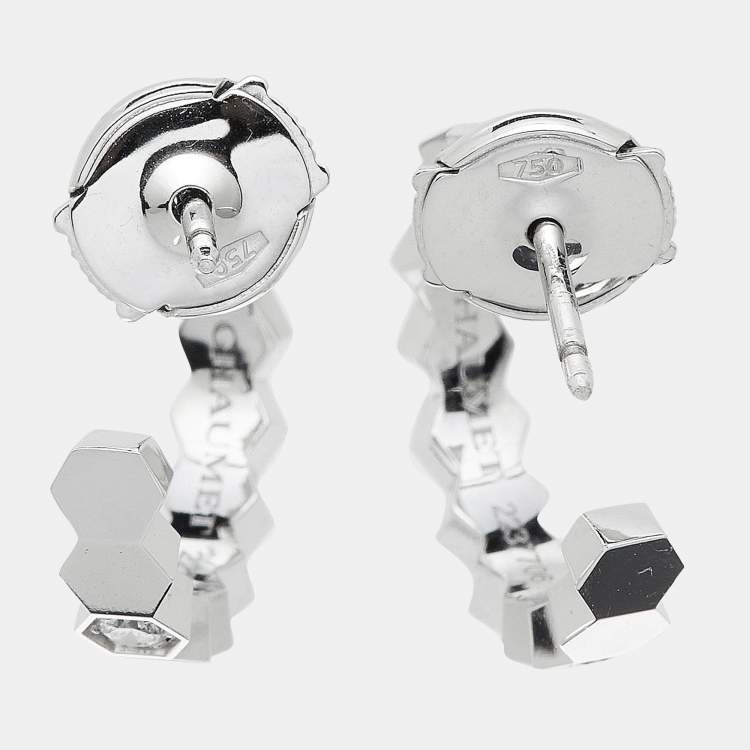 Pre Owned Chaumet Bee My Love Diamond 18k White Gold Earrings