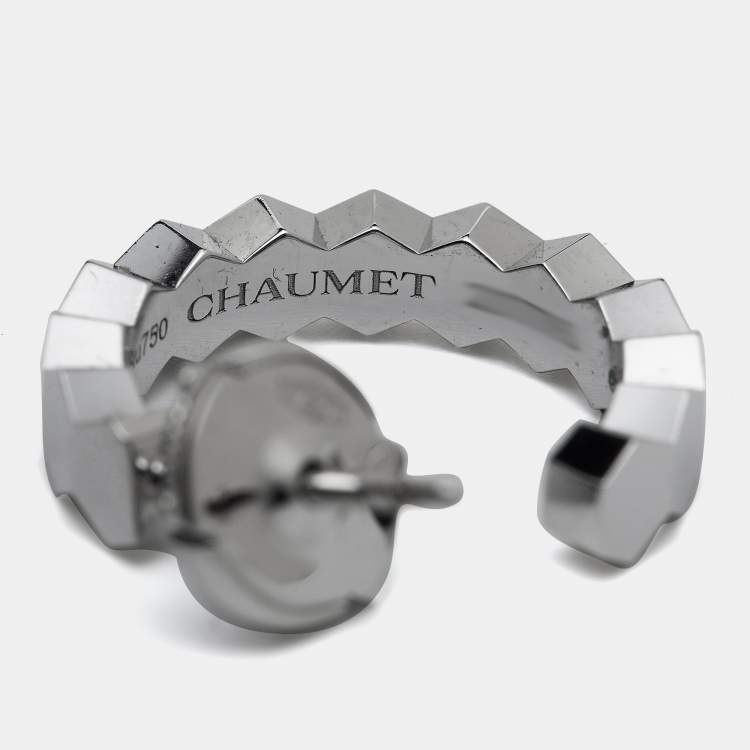 Pre Owned Chaumet Bee My Love Diamond 18k White Gold Earrings