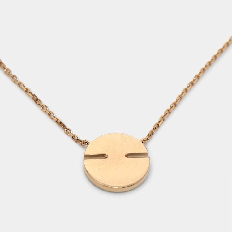 Pre Owned Chaumet Jeux de Liens Turquoise Diamond 18K Rose Gold Harmony Pendant Necklace