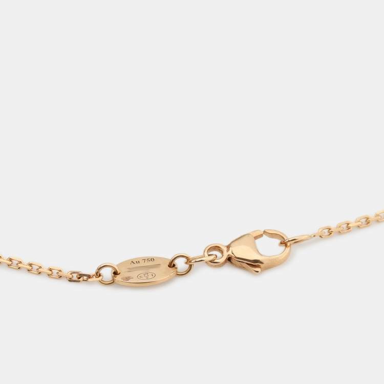 Pre Owned Chaumet Jeux de Liens Turquoise Diamond 18K Rose Gold Harmony Pendant Necklace