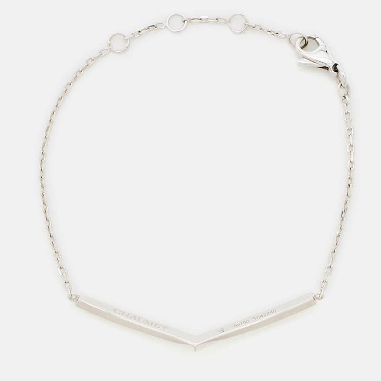 Pre Owned Chaumet Josephine Aigrette Diamonds 18k White Gold Bracelet