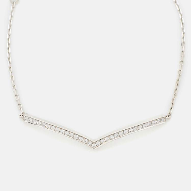 Pre Owned Chaumet Josephine Aigrette Diamonds 18k White Gold Bracelet