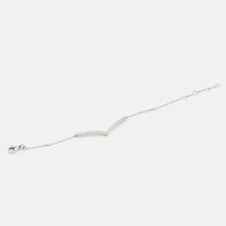 Pre Owned Chaumet Josephine Aigrette Diamonds 18k White Gold Bracelet