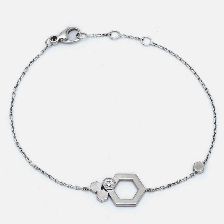 Pre Owned Chaumet Bee My Love Diamond 18k White Gold Bracelet