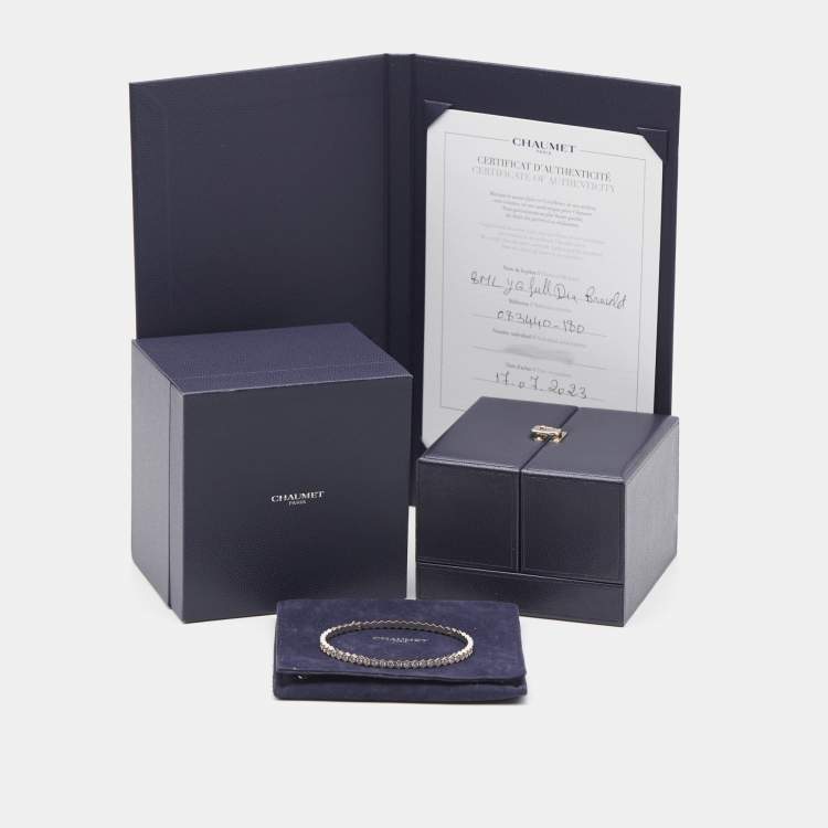 Pre Owned Chaumet Bee My Love Pave Diamonds 18k Yellow Gold Bracelet 180