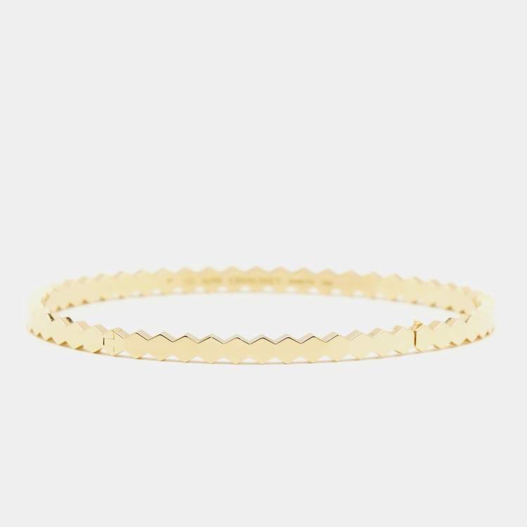 Pre Owned Chaumet Bee My Love Pave Diamonds 18k Yellow Gold Bracelet 180