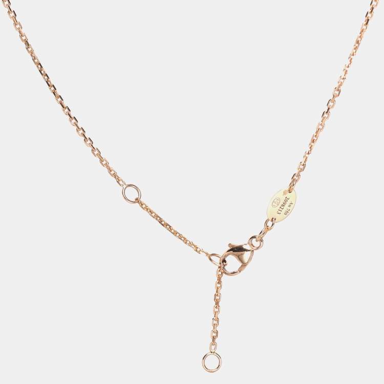 Pre Owned Chaumet Jeux de Liens Harmony Malachite Diamond 18k Rose Gold Small Model Pendant Necklace