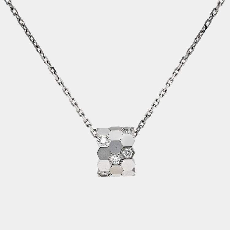 Pre Owned Chaumet Bee de Chaumet Diamonds 18k White Gold Neckalce