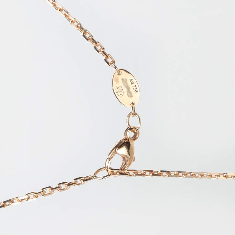 Pre Owned Chaumet Jeux de Liens Harmony Mother of Pearl Diamonds 18k Rose Gold Large Model Pendant Necklace