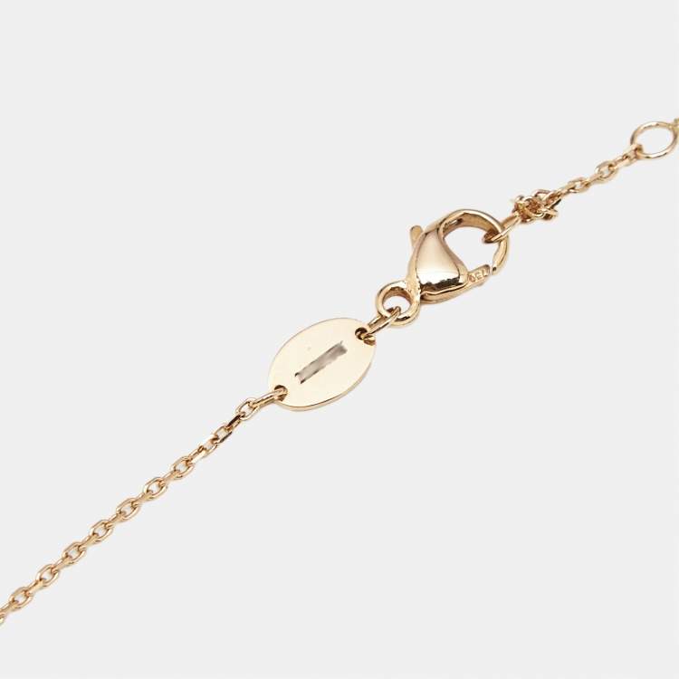 Pre Owned Chaumet Jeux de Liens Mother of Pearl Diamond 18k Rose Gold Pendant Necklace