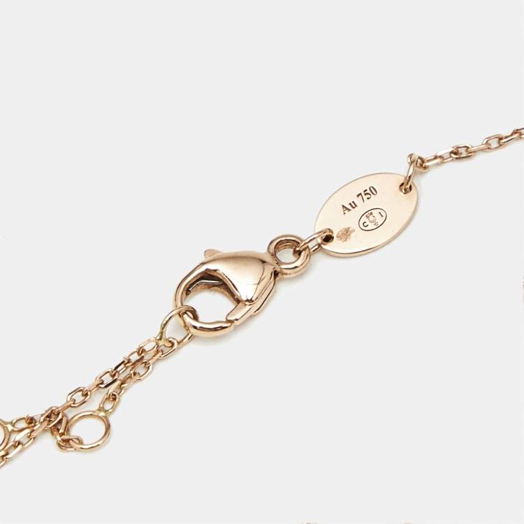 Pre Owned Chaumet Jeux de Liens Mother of Pearl Diamond 18k Rose Gold Bracelet