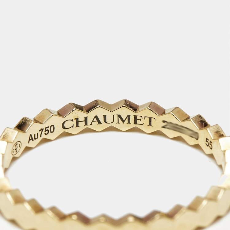 Pre Owned Chaumet Bee My Love 18k Yellow Gold Narrow Band Ring Size 55