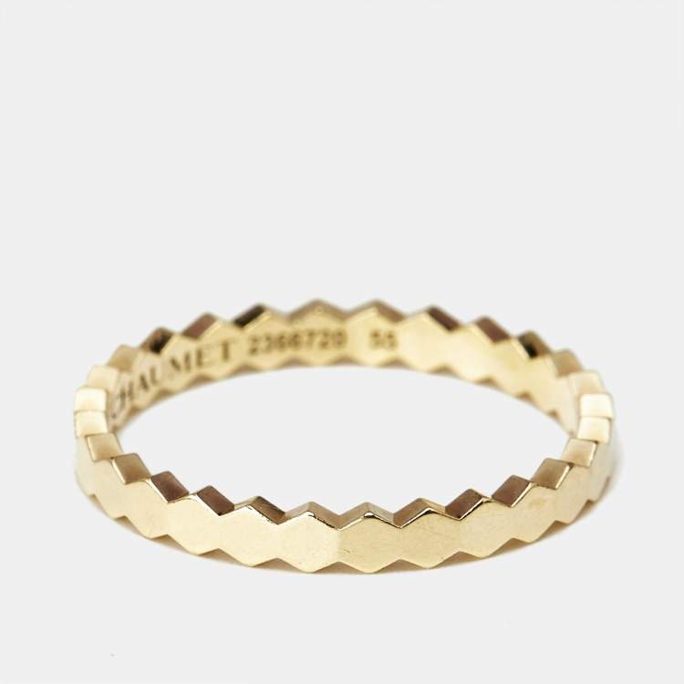 Pre Owned Chaumet Bee My Love 18k Yellow Gold Narrow Band Ring Size 55