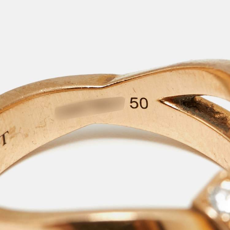 Pre Owned Chaumet Liens Séduction Diamonds 18k Rose Gold Ring Size 50